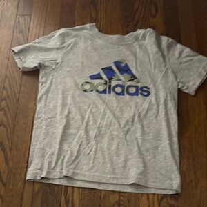 Adidas Heather Gray Tee with Camouflage Logo